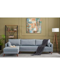 ATELIER DEL SOFA Ugaona garnitura Bella Soft Köşe Koltuk, leva, plava
