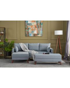 ATELIER DEL SOFA Ugaona garnitura Bella Soft Mini Köşe, leva, plava