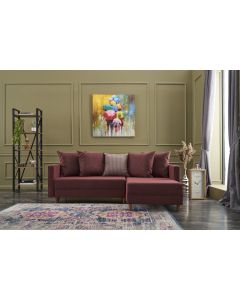 ATELIER DEL SOFA Ugaona garnitura Aydam, desna, crvena