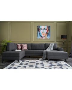 ATELIER DEL SOFA Ugaona garnitura Belen, antracit - 825BLC2527