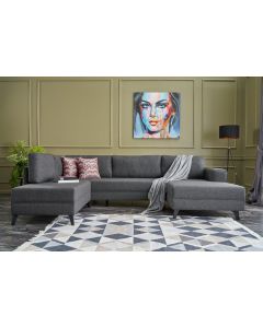 ATELIER DEL SOFA Ugaona garnitura Efsun, antracit