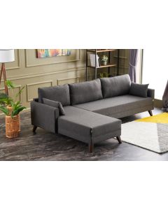 ATELIER DEL SOFA Ugaona garnitura Bella, leva, antracit