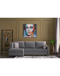 ATELIER DEL SOFA Ugaona garnitura Ece, leva, siva - 825BLC2594