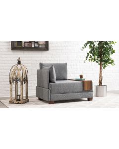 ATELIER DEL SOFA Ugaona sofa Fly Armchair, leva, siva - 825BLC2673