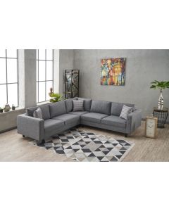 ATELIER DEL SOFA Ugaona garnitura Kale Linen, siva