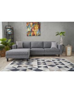 ATELIER DEL SOFA Ugaona garnitura Kale Linen, leva, siva