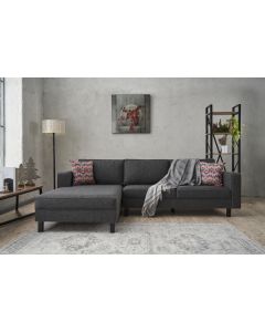 ATELIER DEL SOFA Ugaona garnitura Kale Linen, leva, antracit