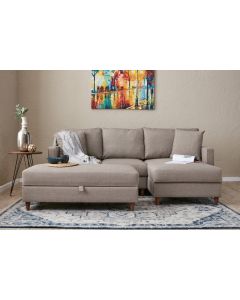 ATELIER DEL SOFA Ugaona garnitura sa tabureom Eva, desna, krem