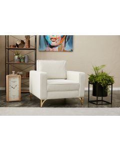 ATELIER DEL SOFA Fotelja Berlin, krem/zlatna