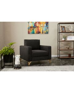 ATELIER DEL SOFA Fotelja Berlin, antracit/zlatna