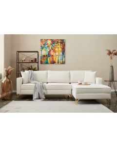 ATELIER DEL SOFA Ugaona garnitura Berlin, desna, krem/zlatna