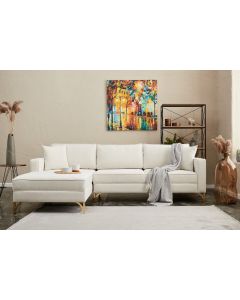 ATELIER DEL SOFA Ugaona garnitura Berlin, leva, krem/zlatna