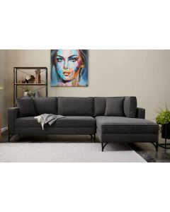 ATELIER DEL SOFA Ugaona garnitura Berlin, desna, antracit/crna
