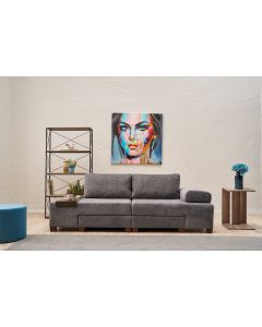 ATELIER DEL SOFA Trosed Perenna Chenille, siva