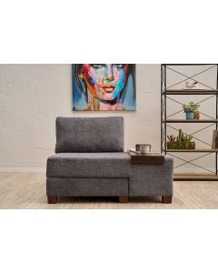 ATELIER DEL SOFA Fotelja na razvlačenje Perenna Chenille, desna, siva