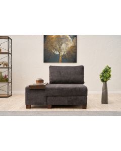 ATELIER DEL SOFA Fotelja na razvlačenje Perenna Chenille, leva, antracit