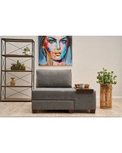 ATELIER DEL SOFA Fotelja na razvlačenje Perenna Linen, desna, siva