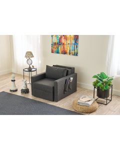 ATELIER DEL SOFA Fotelja na razvlačenje Saros, antracit