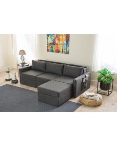 ATELIER DEL SOFA Ugaona garnitura Saros, antracit