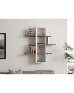 HANAH HOME Zidna polica Ardo, bela/braon - 835PUQ1641