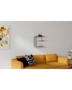 HANAH HOME Zidna polica Nezma, bela/braon - 835PUQ1647
