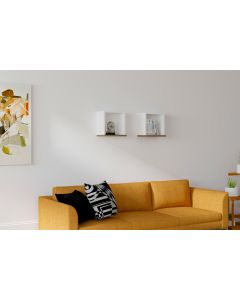 HANAH HOME Zidna polica Sevima, bela/braon