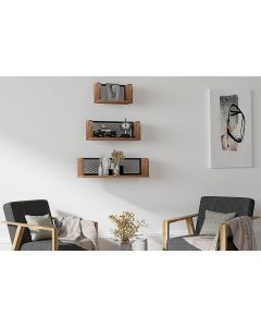 HANAH HOME Zidna polica Buzim, braon/crna - 835PUQ1662