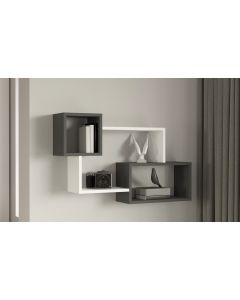 HANAH HOME Zidna polica Afro, antracit/bela