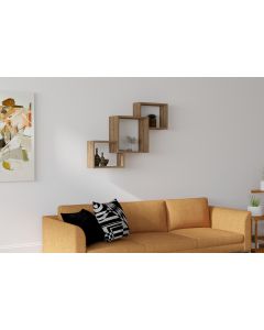 HANAH HOME Zidna polica Silver, braon