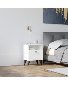 HANAH HOME Noćni ormarić Barlo, bela - 835PUQ2701
