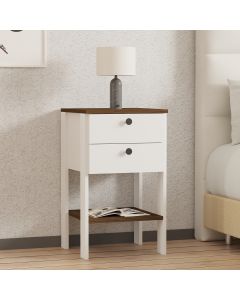 HANAH HOME Noćni ormarić Ruzisa, bela/braon