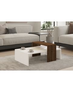 HANAH HOME Klub sto Glow, bela/braon - 835PUQ2817