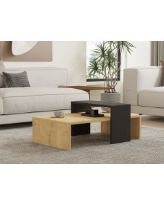 HANAH HOME Klub sto Glow 2/1, braon/antracit - 835PUQ2818