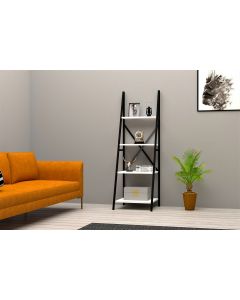 HANAH HOME Polica za knjige Passi, bela/crna - 835PUQ3604