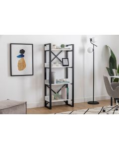 HANAH HOME Polica za knjige Adisa, bela/crna - 835PUQ3609