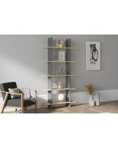 HANAH HOME Polica za knjige Lina, siva/krem - 835PUQ3657