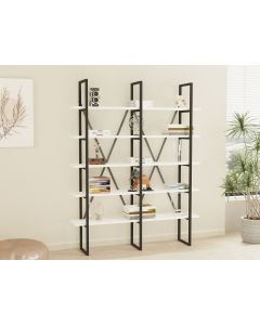 HANAH HOME Polica za knjige Kinali, bela/crna - 835PUQ3658