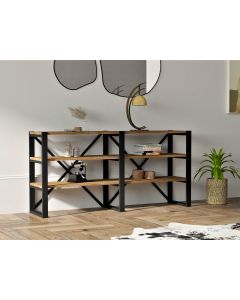 HANAH HOME Polica za knjige Milas, braon/crna - 835PUQ3662