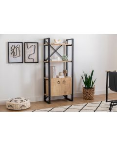 HANAH HOME Polica Milano, svetlobraon/crna