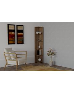 HANAH HOME Ugaona polica za knjige Levanzo, braon - 835PUQ3696