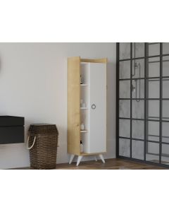 HANAH HOME Kupatilski ormarić Ilgım, bela/svetlo braon