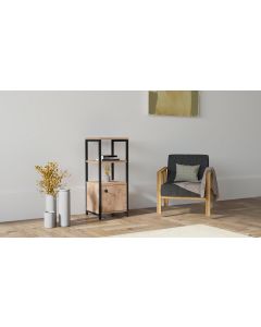 HANAH HOME Polica Stil, braon/crna