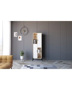 HANAH HOME Polica za knjige Sorrento, krem/bela