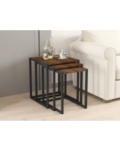 HANAH HOME Set klub stolova Tali, crna/tamnobraon