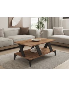 HANAH HOME Klub sto Tabla, braon/crna