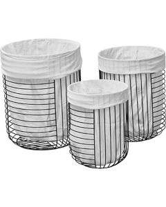 TENDANCE Korpa set 3/1 40x50cm metal crna/bela - 84126103