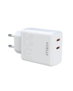 CELLY Kućni punjač ProPower od 35W sa 2 USB C konektora - TC2USBC35WWH