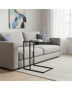 Pomoćni stakleni stočić Loft, 40x30x59cm, crni ram