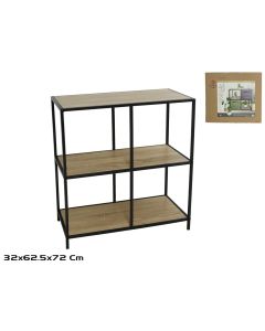 Polica za knjige Yuka 4, 66,5x32x72cm, braon/crna