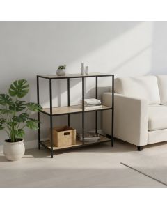Polica za knjige Yuka 4, 66,5x32x72cm, braon/crna